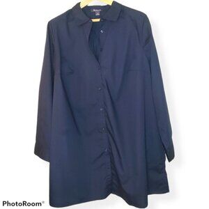 Roaman's, Kate Tunic Navy Big Shirt Button NWOT, Size 22